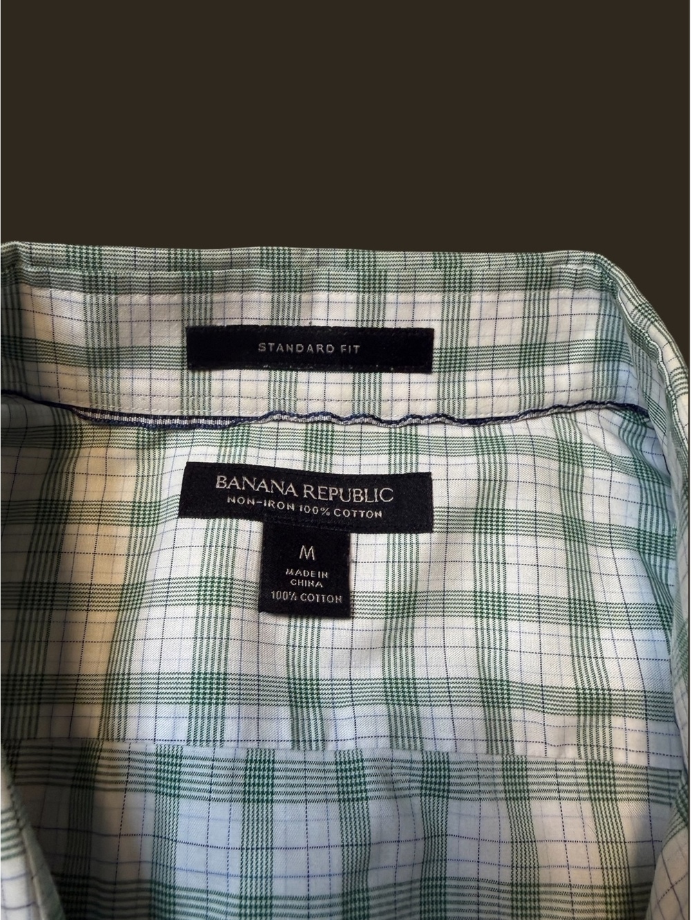 Banana Republic Mens Standard Fit Green Long Sleeve Button Down Shirt M